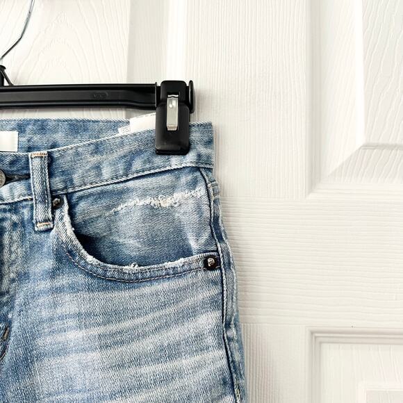 Moussy Denim Mid Rise Distressed Busted Knee Raw Ankle Hem Skinny Jeans 25 - Picture 6 of 10